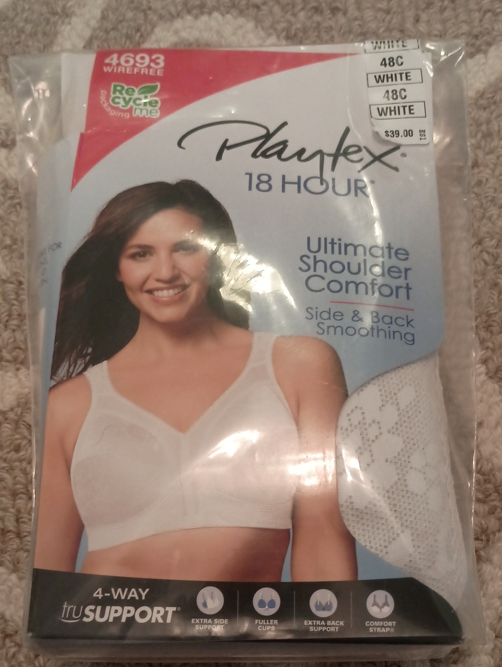Playtex 18 Hour Ultimate Shoulder Comfort Wirefree Bra - White